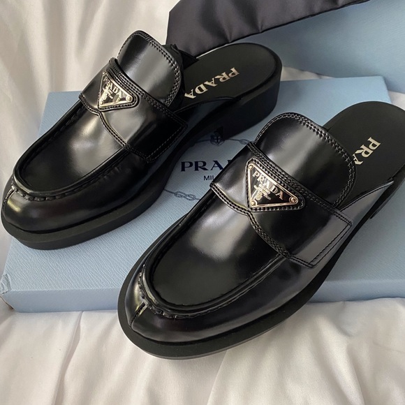 Prada - brushed leather mules - Picture 3 of 8